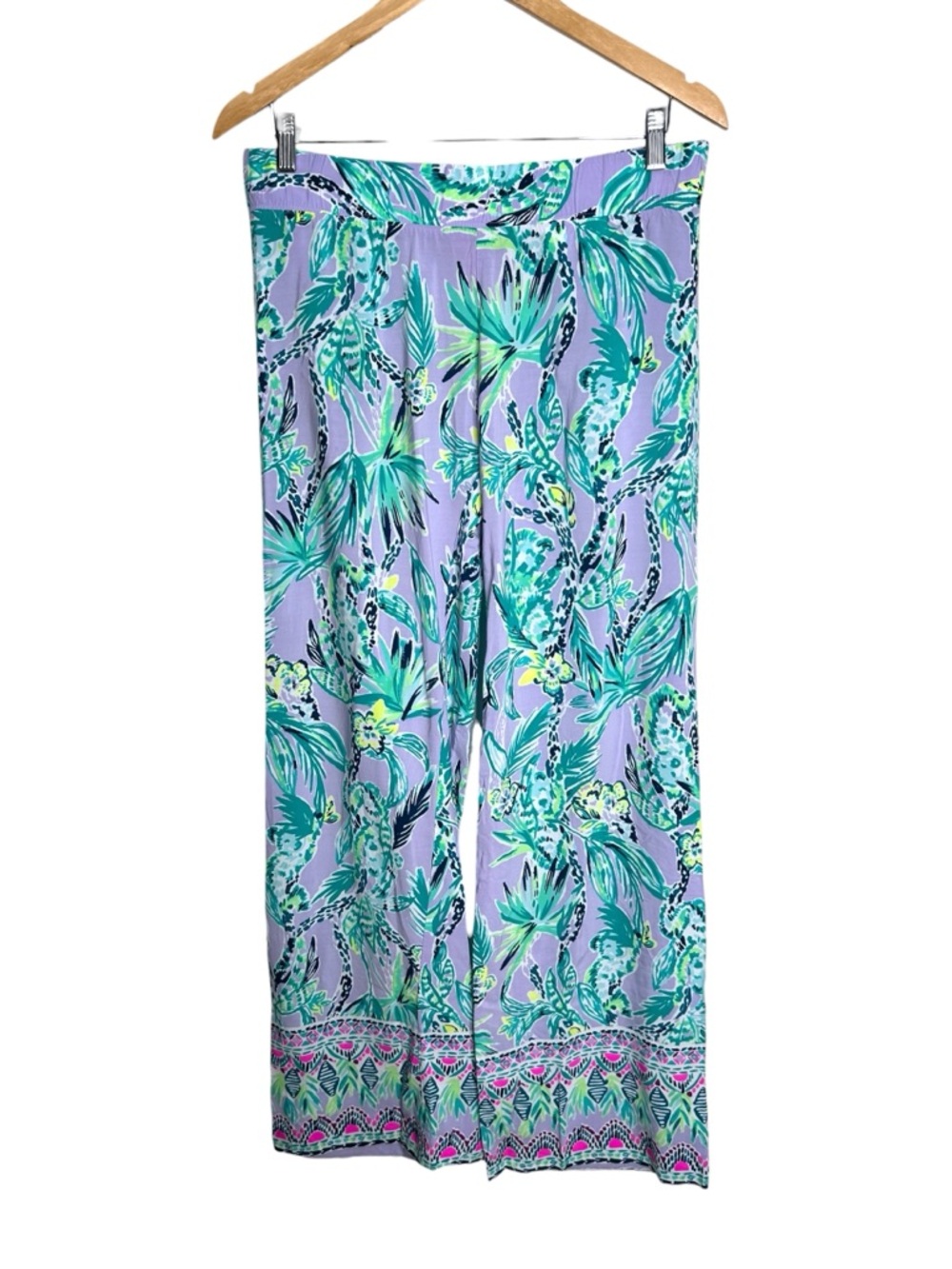 Lilly Pulitzer Bal Harbour Palazzo Wide Leg Pants Women’s Medium Lilac Verbena - Picture 7 of 7